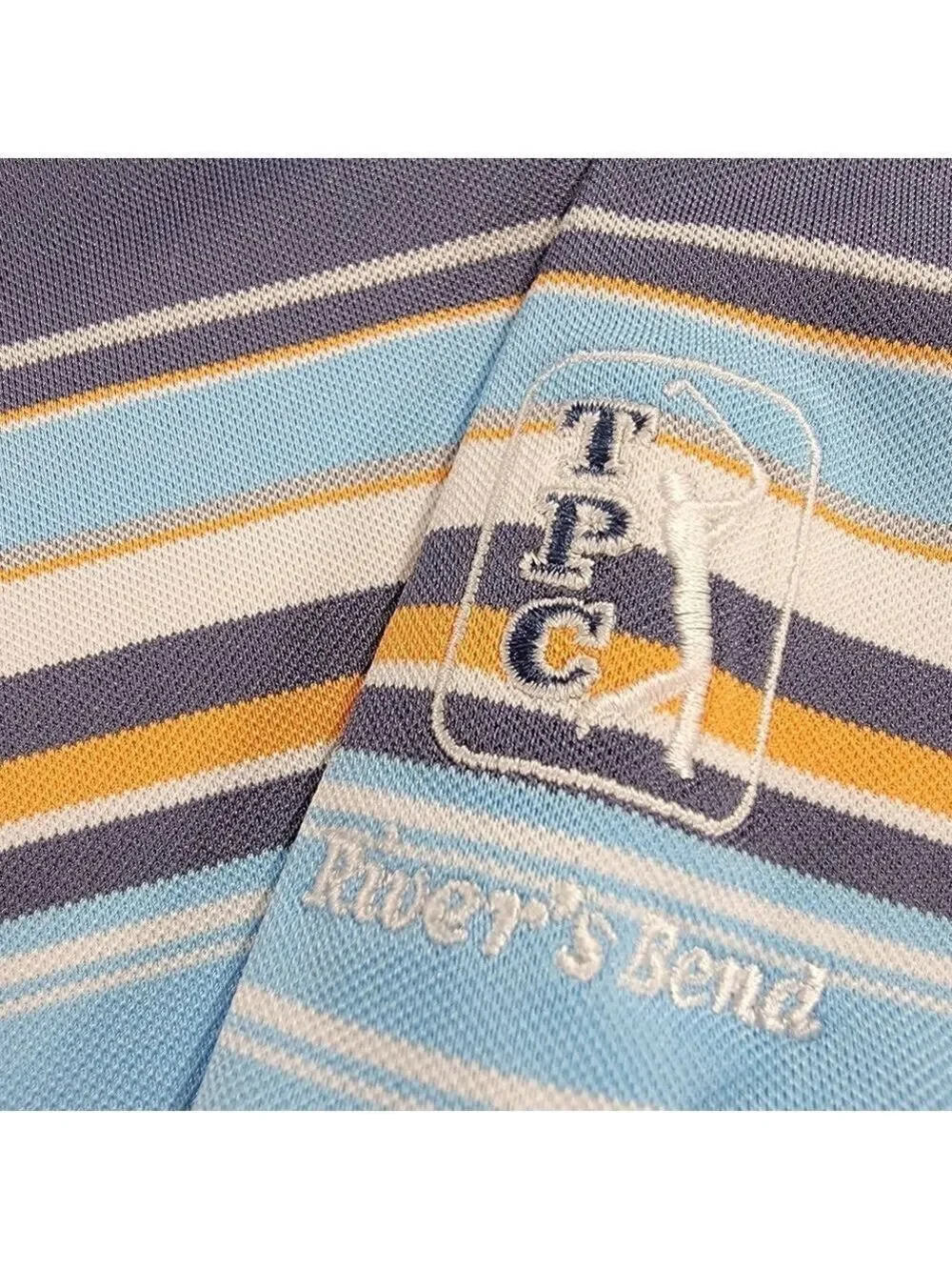 Stitch Golf Performance Stretch Pique Polo Shirt Mens Medium TPC Rivers Bend